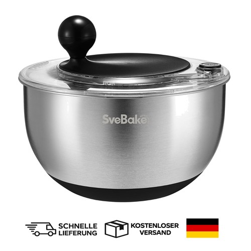 Salatschleuder edelstahl - salatschleuder, 5l