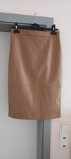 Rock Bleistiftrock Leder Knielang Gr.38/40 M/L BEIGE COGNAC Neu ohne Etikett