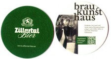 sehr schöner Bierdeckel Zillertal Bier  Braukunsthaus Österreich  2  A