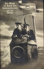 Ak Die Wacht im Turm des Unterseebootes auf der Adria, Propaganda,... - 11281523