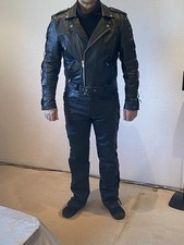 Leder BIKER Jacke  und Hose Vintage Leder inkl. Ledergürtel