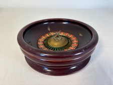 Antik Reiseroulette Roulette Kessel Holz Vintage Tisch Rad Glücksspiel Original