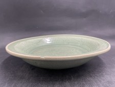 Großer grüner seladon Keramik Teller mit Drachen Motiv-China D:35 cm