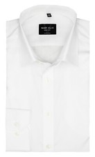 MARVELiS Hemd Weiß Body Fit 100% Baumwolle Bügelleicht Langarm 1/1 NEU