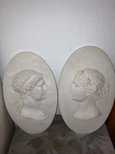 Wandbild-Echtstuck Relief aus Gips - Medallion - wunderschönes Paar Antike