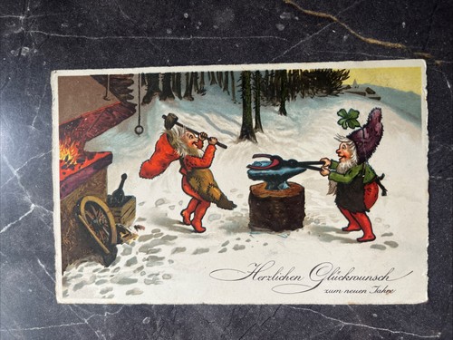 Alte zwerge neujahr - ak,