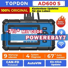 TOPDON AD600S 2.0 Profi KFZ OBD2 Diagnosegerät Scanner 9Services Deutsch 4System
