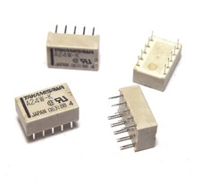 4x Takamisawa Signal-Relais A24W-K, 24V DC Spule, 2x UM Kontakt, Printrelais