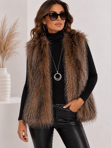 Damen fellweste kunstfell - damen,