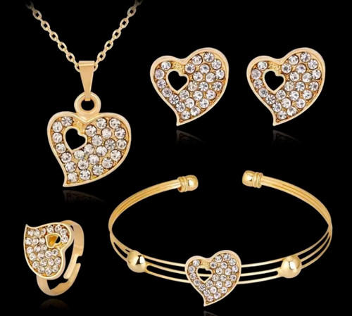 Schmuckset herz ihrringe kette - schmuckset,