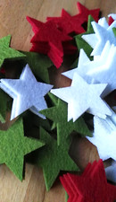 72 x dicke Filz Sterne 4 cm