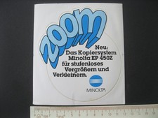 zoom Minolta EP 450Z Kopiersystem Sticker alter Aufkleber Reklame Werbung