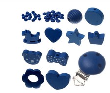 Holzperlen Motivperlen Bastelset für Schnullerketten 35Teile