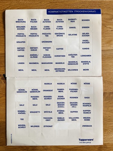 Tupperware kompakt etiketten - tupperware, kompakt-etiketten