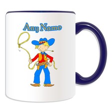 Personalisierte Geschenk Cowboy Lasso Tasse Spardose Tasse Märchen Hut Name Kaffeeseil