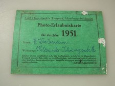 Alte Photo-Erlaubniskarte