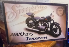Blechschild alte Simson AWO