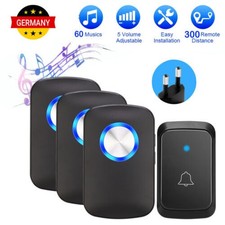 Türklingel Funkklingel Wasserdicht 60 Melodien EU Steckdose 300m Tür Glocke DE