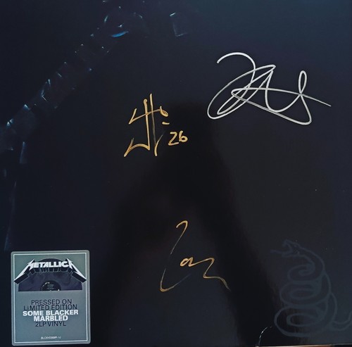 Metallica signed vinyl black - signed,
