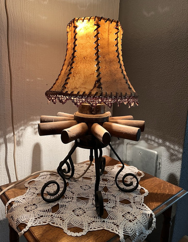 Vintage tischlampe wagenrad - vintage,