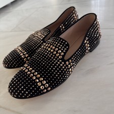 GIUSEPPE ZANOTTI Slipper mit Besatz in schwarz in Gr. 39,5 ?
