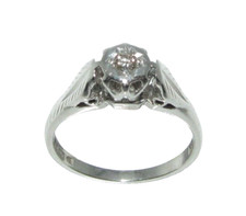 Damen / Damen 18ct/18carat Weiss Gold, Diamantring, Größe I