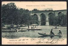 Ansichtskarte Görlitz, Neissepartie mit Viaduct und Laufsteg 1903 