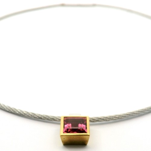 Damenkette mit rosa turmalin - damenkette,