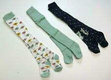 Baby Kinder 3-er Pack Strumpfhose 74/80 Mädchen Katze blau grün  gemustert NEU