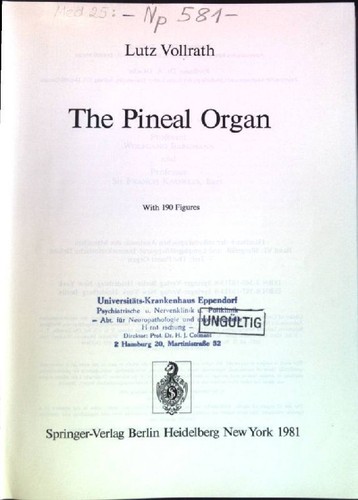 The pineal organ handbuch - the, der