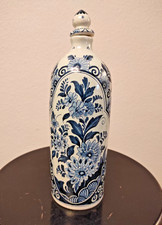 Keramikflasche Henkelflasche in Delfter Blau - Handgefertigt - Vintage