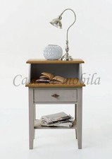 Massivholz Telefontisch 2farbig grau gelaugt Kiefer massiv Sekretär Flurtisch