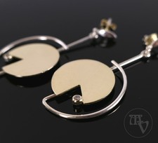 Große Ohrstecker Ohrringe FS 925er Silber part vergoldet Vintage Franz Scheuerle