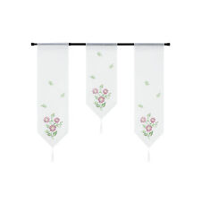 3 Stück Scheibengardinen mit Schlaufen Bistrogardinen Lamellen Küche Kurzgardine