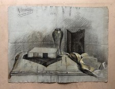 Alte signierte Zeichnung