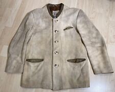 Meindl Herren Leder Jacke Gr 52 L XL Creme Hell Beige Tracht Sakko Janker Selten