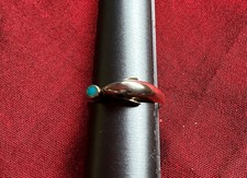 Ring Silber 925 Delfin mit blauem Stein 80er vintage