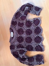 Da-Häkel-Pulli,  hell-dunkelbraun, kurz Gr. 36-38,  Pannesamt, New Legends