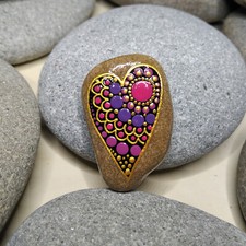 Herz-Mandala Stein, lila