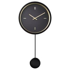 IKEA STURSK Wanduhr Uhr Pendeluhr 26 cm Niederspannung Schwarz Gold NEU & OVP