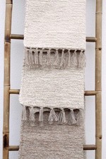 Teppich Läufer Bettvorleger Weiß 100 % Baumwolle, handgeknüpft waschbar