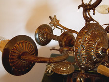 Kronleuchter antik klein Messing Dm50cm 3flammig Decken Lampe Leuchte Jugendstil