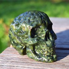 3.5'' Carved Green jade skull