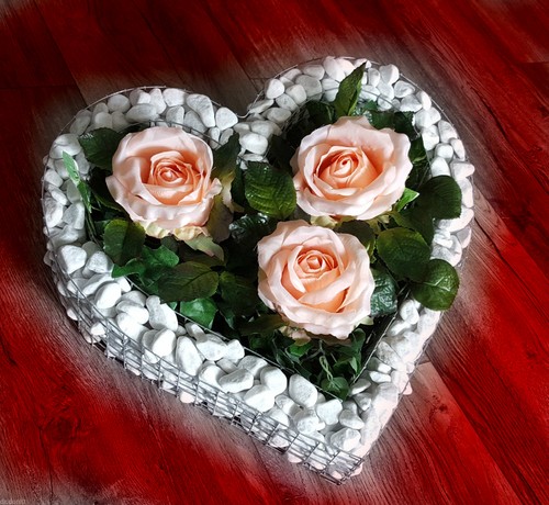 Herz rosen grablaterne - rosen,
