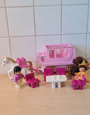 Lego Duplo Kutsche Pinzesseinnenkutsche Prinzessin  Tisch Stühle Pferd Figur