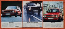 3 Werbeanzeigen vom VW Golf 1 GTI   -   aus Zeitschriften entnommen