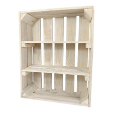 Regal Obstkiste Holz weiß 50 x 40 x 15cm Regalkiste Holzregal mit Boden