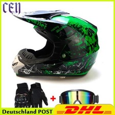 Motorcross Aero Integralhelm DOT Grün Crosshelm Unisex Sturzhelm ATV Helme
