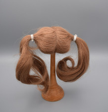 Puppenperücken - Echthaar Perücke für Künstlerpuppen Zöpfe lang braun