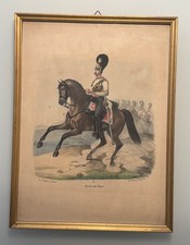 Stahlstich kol.: Preuss. Garde Corps, 1. Garde Cav. Brig., Potsdam, Charlottenb.
